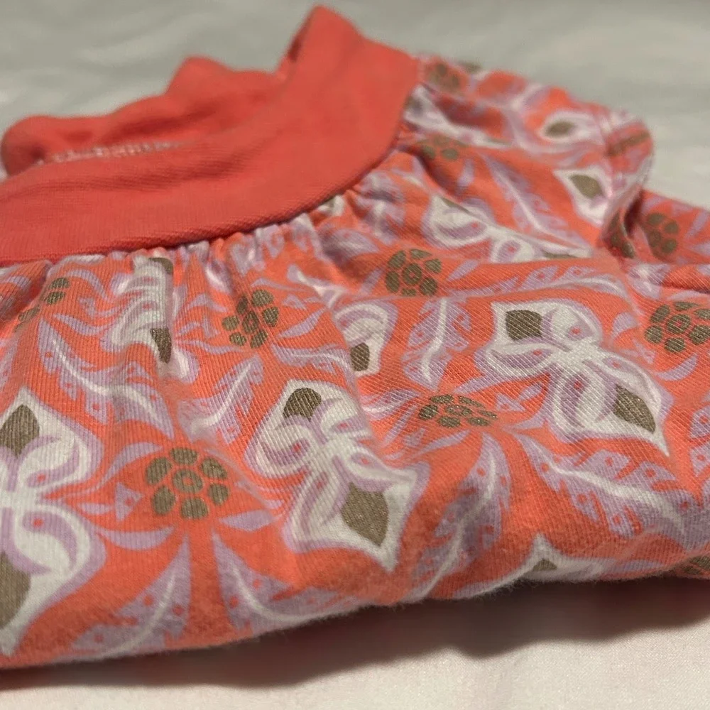 Tea Collection Orange Feather Print Tiered Dress Girls Size‎ 4